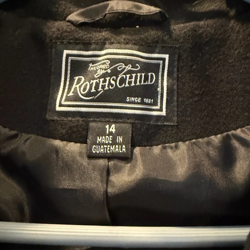 Rothschild girls dress coat. Black. Size 14. Gently worn. $25